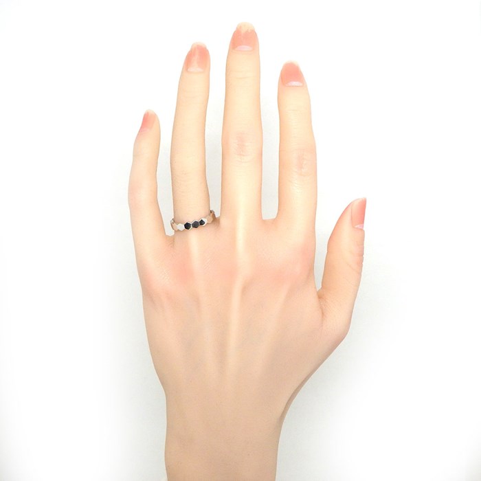 ショーメ Chaumet リング ビーマイラブ ビーマイ ラブ ハニカム 083358 幅4ｍｍモデル 1ポイント ダイヤモンド K18WG 14号 / #54 【中古】
