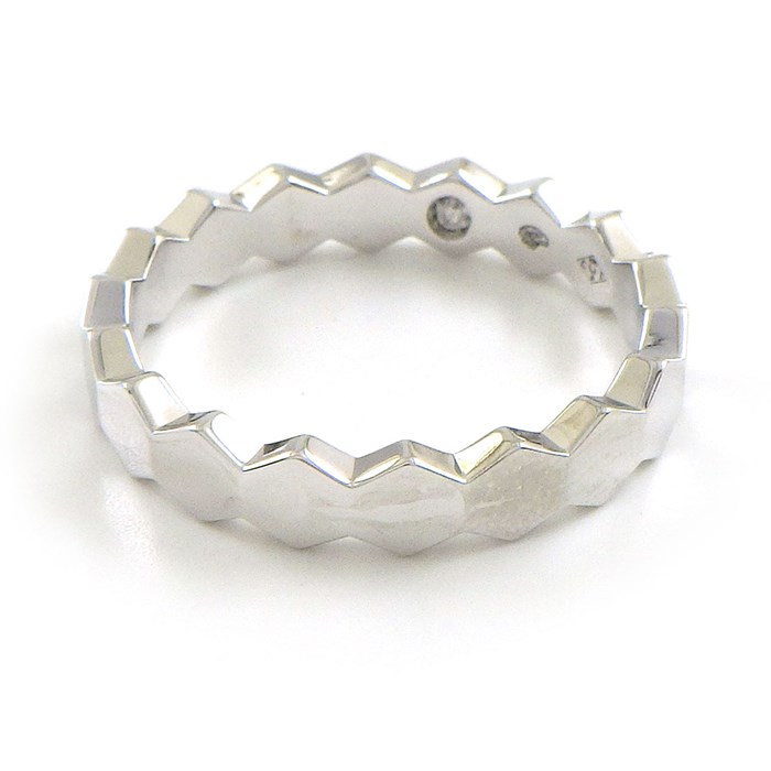 ショーメ Chaumet リング ビーマイラブ ビーマイ ラブ ハニカム 083358 幅4ｍｍモデル 1ポイント ダイヤモンド K18WG 14号 / #54 【中古】