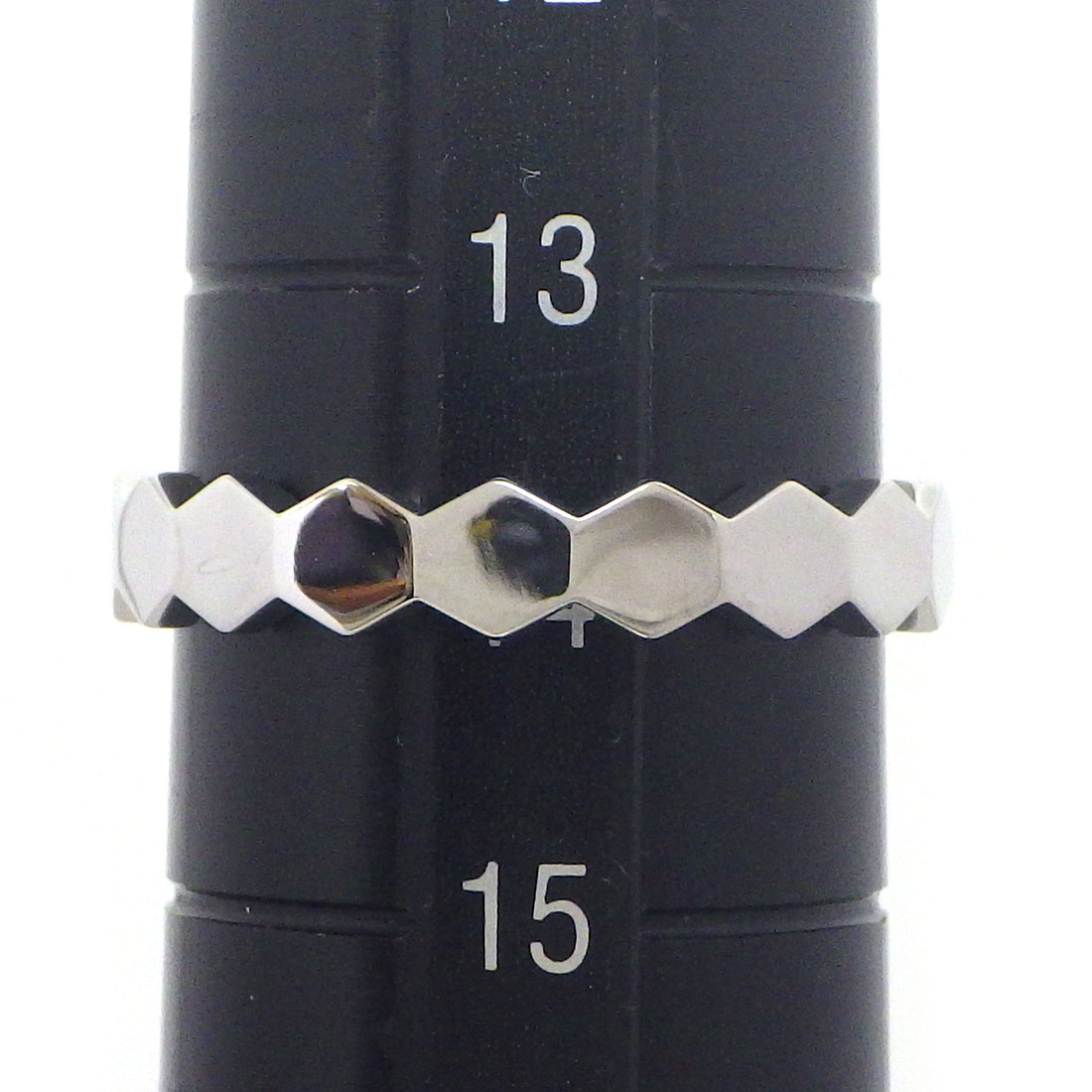 ショーメ Chaumet リング ビーマイラブ ビーマイ ラブ ハニカム 083358 幅4ｍｍモデル 1ポイント ダイヤモンド K18WG 14号 / #54 【中古】