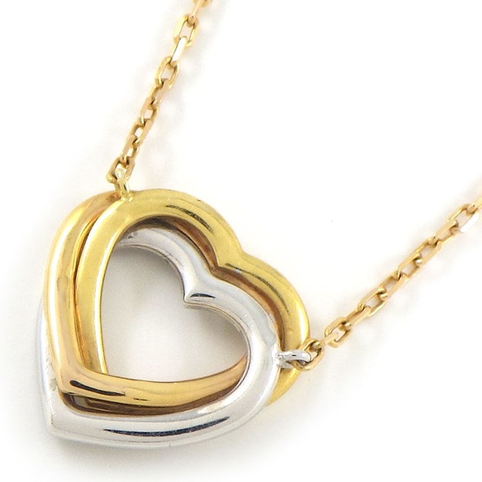 カルティエ Cartier ネックレス トリニティ ハート スリーカラー ダイヤモンド K18PG K18WG K18YG 【箱・保付き】 【中古】