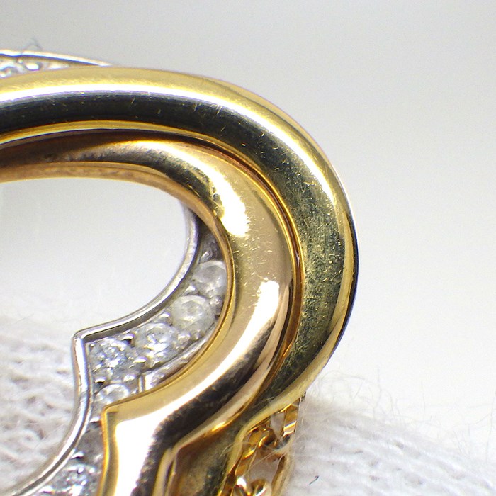 カルティエ Cartier ネックレス トリニティ ハート スリーカラー ダイヤモンド K18PG K18WG K18YG 【箱・保付き】 【中古】