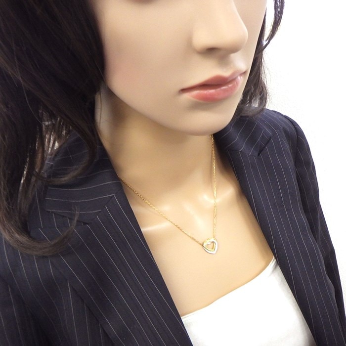 カルティエ Cartier ネックレス トリニティ ハート スリーカラー ダイヤモンド K18PG K18WG K18YG 【箱・保付き】 【中古】