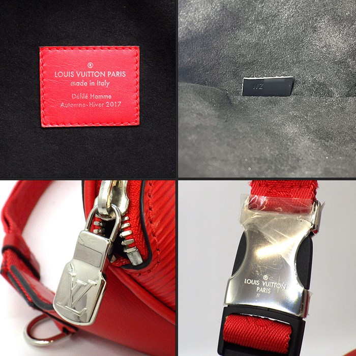 ルイ・ヴィトン Louis Vuitton ボディバッグ LV×Supreme コラボ バムバッグ M53418 レッド エピ 【中古】