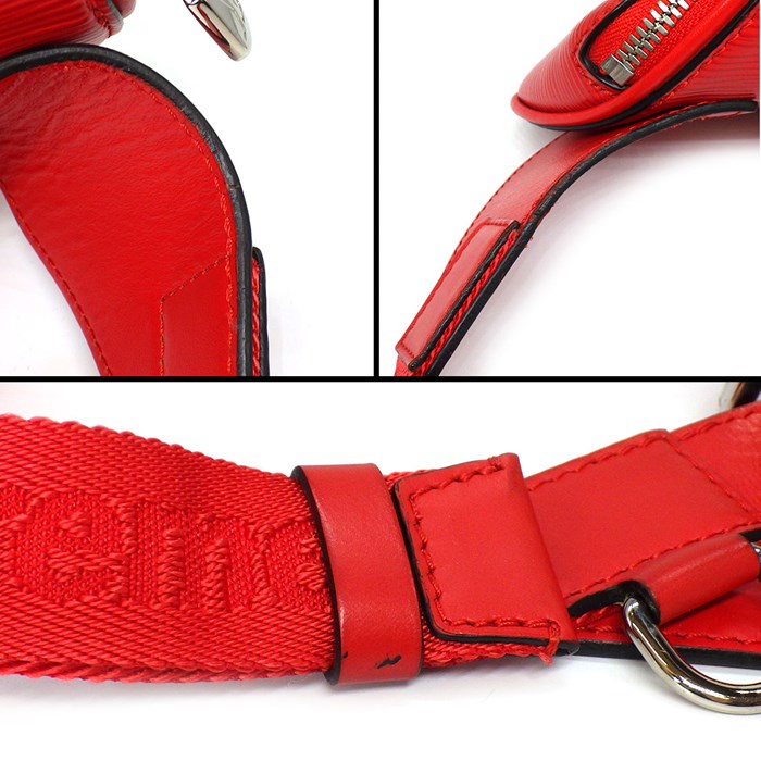 ルイ・ヴィトン Louis Vuitton ボディバッグ LV×Supreme コラボ バムバッグ M53418 レッド エピ 【中古】