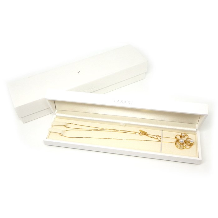 タサキ 田崎真珠 TASAKI ネックレス インバイティング エニーマ P-15340-18KYG 3Way サークル アコヤ真珠 ダイヤモンド 0.05ct K18YG 【中古】