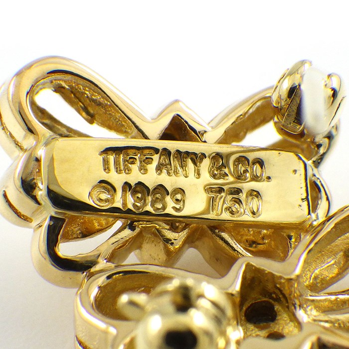 ティファニー Tiffany & Co. ブローチ 蝶 バタフライ 2モチーフ ダイヤモンド K18YG 【中古】