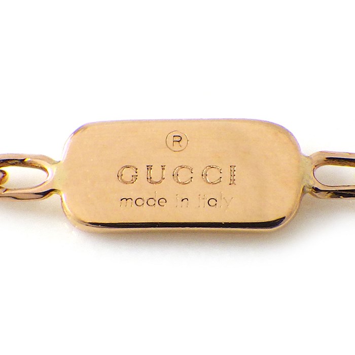 グッチ GUCCI ネックレス アイコン ワイド GG ロゴ ダイヤモンド K18PG 【中古】