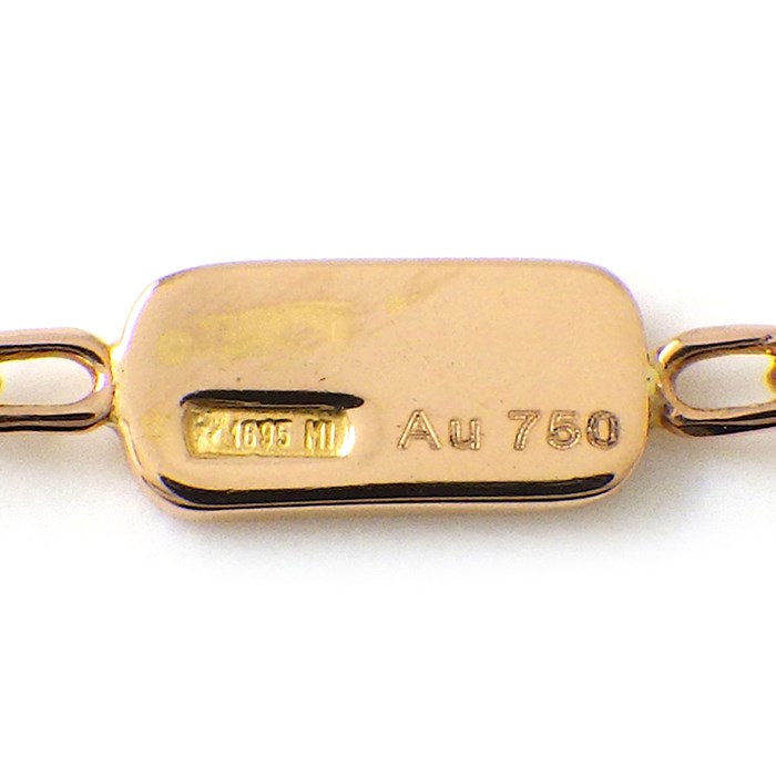 グッチ GUCCI ネックレス アイコン ワイド GG ロゴ ダイヤモンド K18PG 【中古】