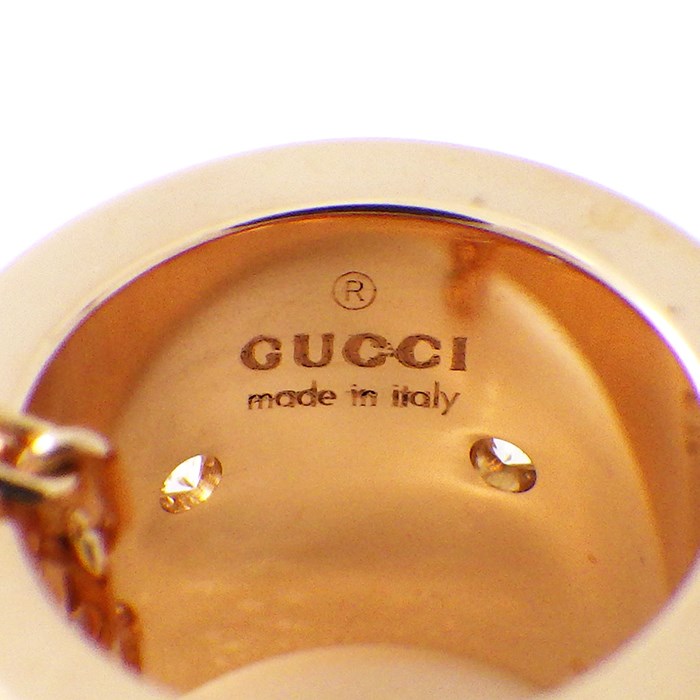 グッチ GUCCI ネックレス アイコン ワイド GG ロゴ ダイヤモンド K18PG 【中古】