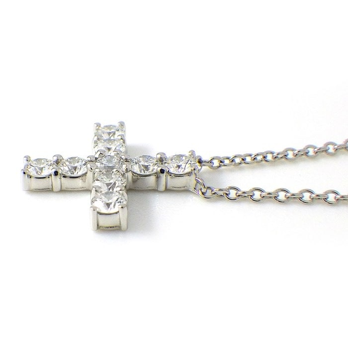ハリーウィンストン HARRY WINSTON ネックレス シンボルズ ミニクロス PEDPREMCRMC 9ポイント ダイヤモンド 計約0.41ct PT950 【中古】