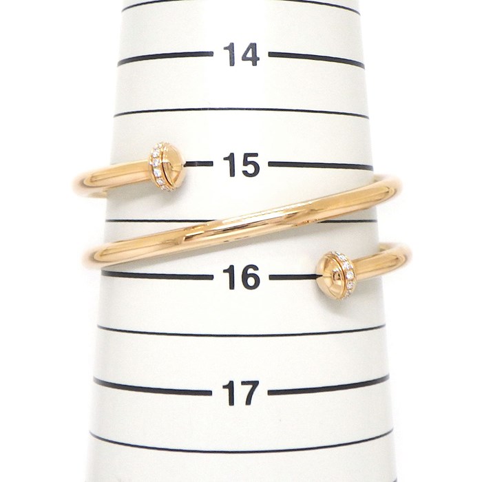 ピアジェ PIAGET バングル ポセション ダブルラップ G36PF600 カーブ スパイラル 回転 30ポイント ダイヤモンド 0.42ct K18PG / #16 【中古】