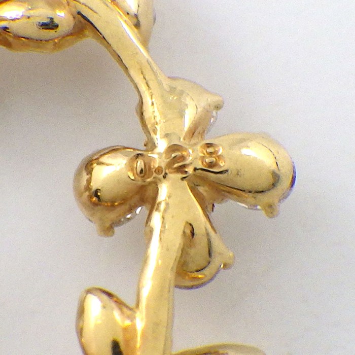 ポンテヴェキオ Ponte Vecchio ピアス リーフ フラワーモチーフ ダイヤモンド 0.28ct / 0.28ct K18YG 【中古】