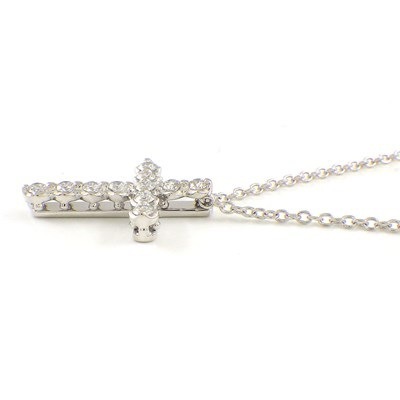 ポンテヴェキオ Ponte Vecchio ネックレス クロス ダイヤモンド 計0.20ct K18WG 【中古】