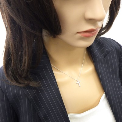 ポンテヴェキオ Ponte Vecchio ネックレス クロス ダイヤモンド 計0.20ct K18WG 【中古】