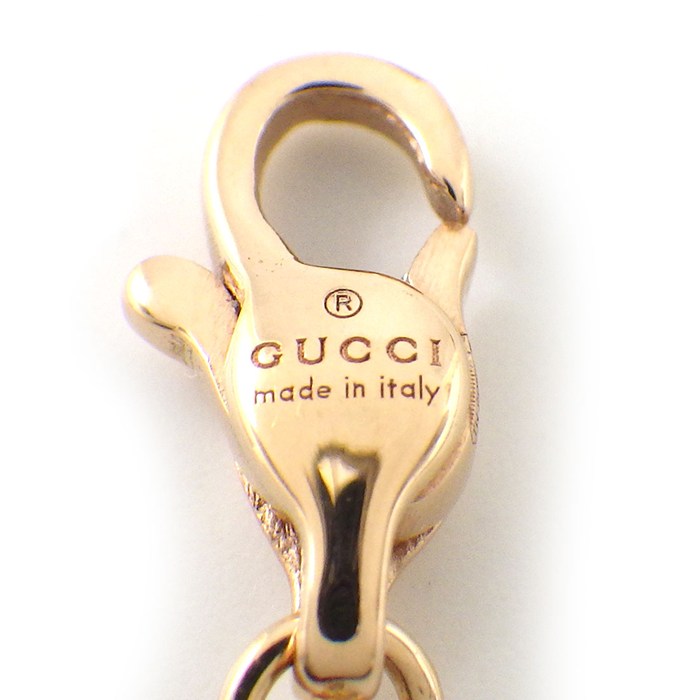 グッチ GUCCI ブレスレット リンクトゥラブ ロゴ バー ベネチアンチェーン K18PG / #16 【中古】