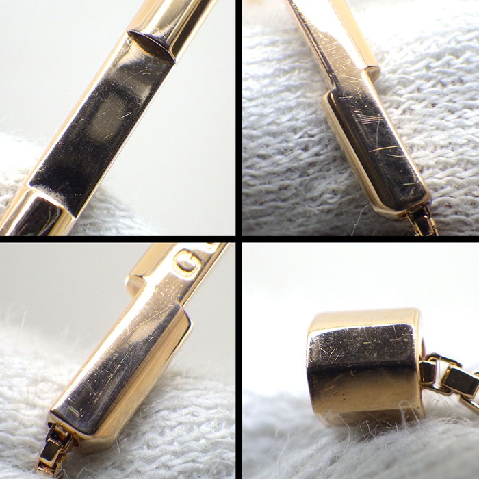 グッチ GUCCI ブレスレット リンクトゥラブ ロゴ バー ベネチアンチェーン K18PG / #16 【中古】