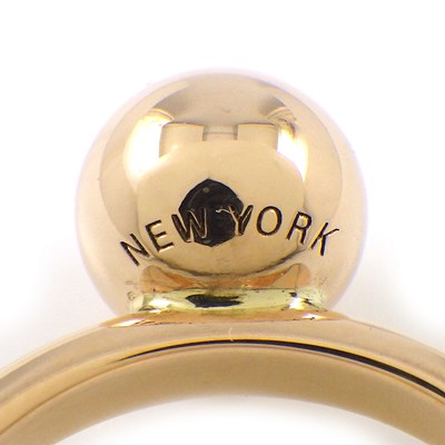 ティファニー Tiffany & Co. リング ハードウェア ボール ニューヨーク ロゴ K18PG 7.5号 【中古】