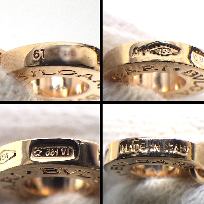 ブルガリ BVLGARI ネックレス ブルガリブルガリ 361077 ラウンドサークル ロゴ 1ポイント スクエアカット ダイヤモンド 0.09ct K18PG 【箱・保付き】 【中古】