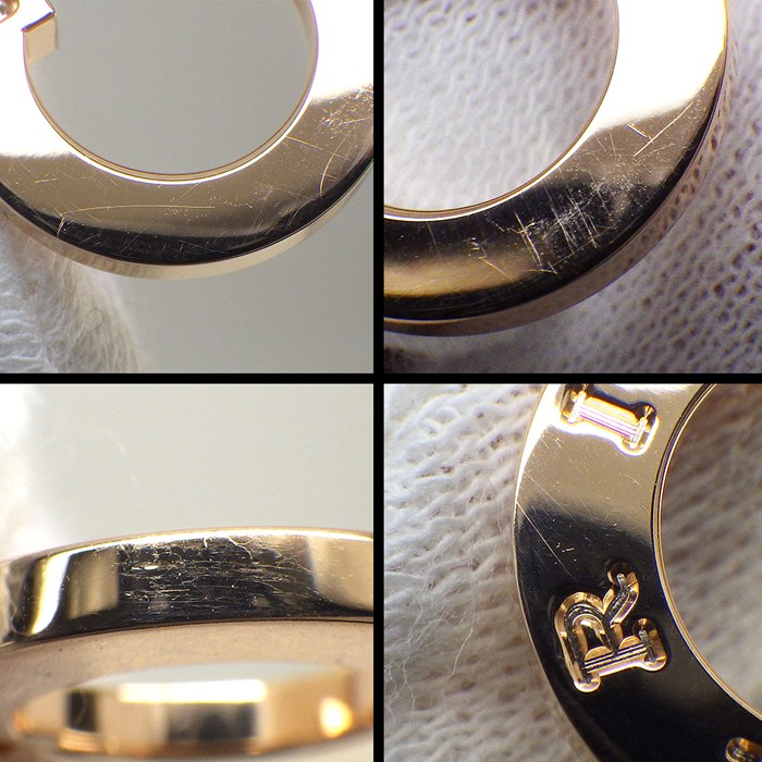 ブルガリ BVLGARI ネックレス ブルガリブルガリ 361077 ラウンドサークル ロゴ 1ポイント スクエアカット ダイヤモンド 0.09ct K18PG 【箱・保付き】 【中古】