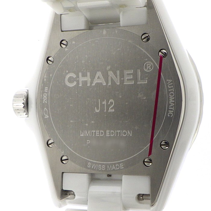 【シャネル CHANEL】腕時計 J12 ブルーライト H3827 2000本限定モデル カレンダー ホワイト 白 文字盤 SS ホワイトセラミック 自動巻き 