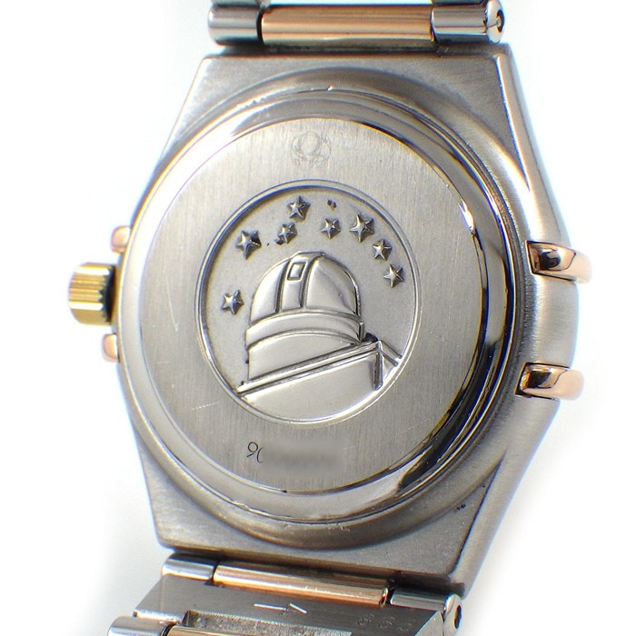 オメガ OMEGA 腕時計 コンステレーション 1360.60.00 ダイヤベゼル 12ポイント ダイヤインデックス サンレイ ブラウン文字盤 K18PG SS クオーツアナログ 【中古】