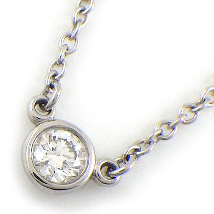 ティファニー Tiffany & Co. ネックレス バイザヤード シングル 60017827 1ポイント ダイヤモンド 0.08ct PT950 【中古】