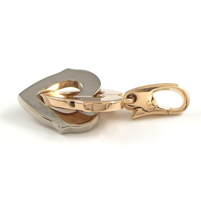 カルティエ Cartier チャーム ペンダントトップ ダブルハート K18PG K18WG 【中古】