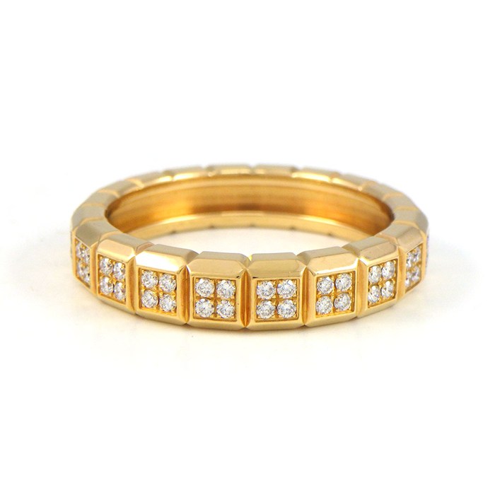 ショパール Chopard リング アイスキューブ 82/6815 フルサークル パヴェ 80ポイント ダイヤモンド 0.63ct K18YG 16.5号 【中古】