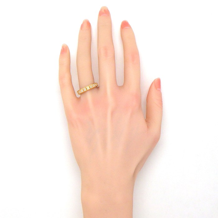 ショパール Chopard リング アイスキューブ 82/6815 フルサークル パヴェ 80ポイント ダイヤモンド 0.63ct K18YG 16.5号 【中古】