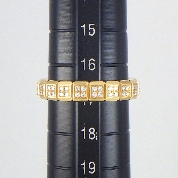 ショパール Chopard リング アイスキューブ 82/6815 フルサークル パヴェ 80ポイント ダイヤモンド 0.63ct K18YG 16.5号 【中古】