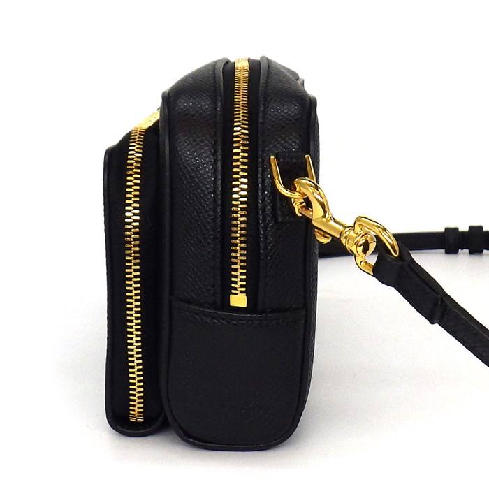 ディオール Dior ショルダーバッグ カロ ダブルポーチ S7431UBAE ブラック カーフレザー (牛革) 【中古】