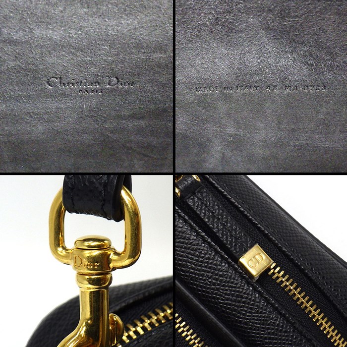 ディオール Dior ショルダーバッグ カロ ダブルポーチ S7431UBAE ブラック カーフレザー (牛革) 【中古】