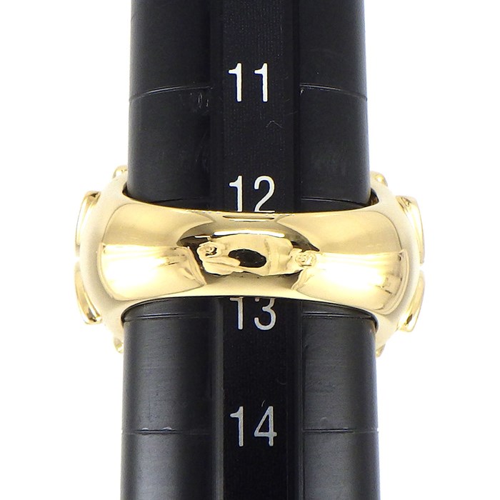 クリスチャンディオール Christian Dior リング オープン フラワー リーフ 刺繍 パヴェ ダイヤモンド K18YG 12.5号 【中古】