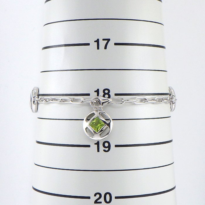 カルティエ Cartier ブレスレット パシャ グリッド スクエアカット アクアマリン アイオライト ペリドット K18WG 【中古】