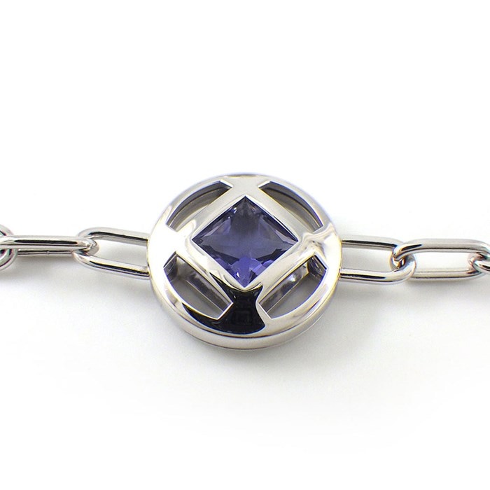 カルティエ Cartier ブレスレット パシャ グリッド スクエアカット アクアマリン アイオライト ペリドット K18WG 【中古】