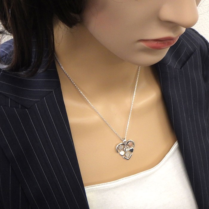 ショパール Chopard ネックレス ハッピー アモーレ 797219-1001 ハッピーダイヤモンド コレクション スウィング ハート モチーフ ムービング 1ポイント ダイヤモンド K18WG 【中古】