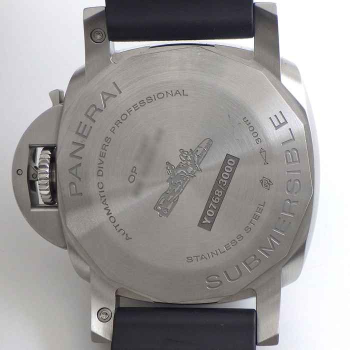 パネライ PANERAI 腕時計 サブマーシブル PAM02683 デイト スモールセコンド 回転ベゼル 夜光インデックス 夜光針 ブラック文字盤 SS ブラックラバーベルト 自動巻き 【中古】