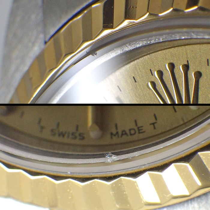 ロレックス Rolex 腕時計 オイスター パーペチュアル レディ デイトジャスト 69173 サンレイ シャンパンカラー文字盤 フルーテッドベゼル ロレゾール ジュビリーブレス オイスタースチール K18YG 自動巻き 【箱・保付き】 【中古】