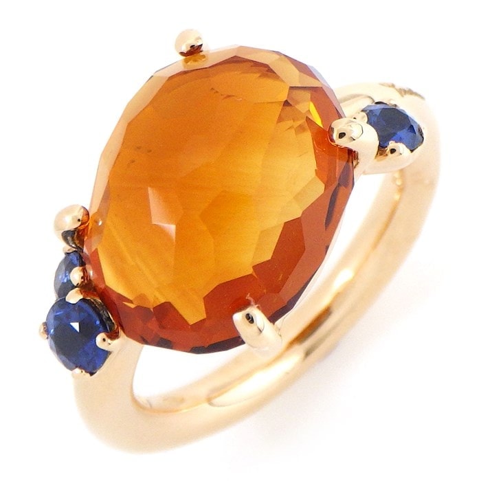 Pomellato ポメラート ガーネット チェーンリング K18PG 約13号