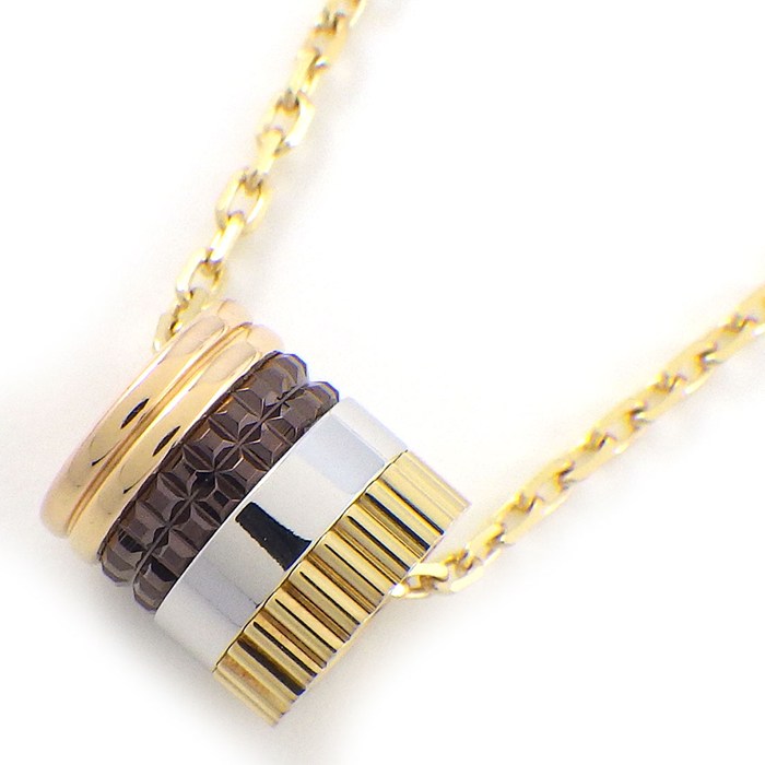ブシュロン BOUCHERON ネックレス キャトル クラシック スモール JPN00547 スリーカラー ダイヤモンド 0.01ct K18PG K18WG K18YG ブラウン PVD 【箱・保付き】 【中古】