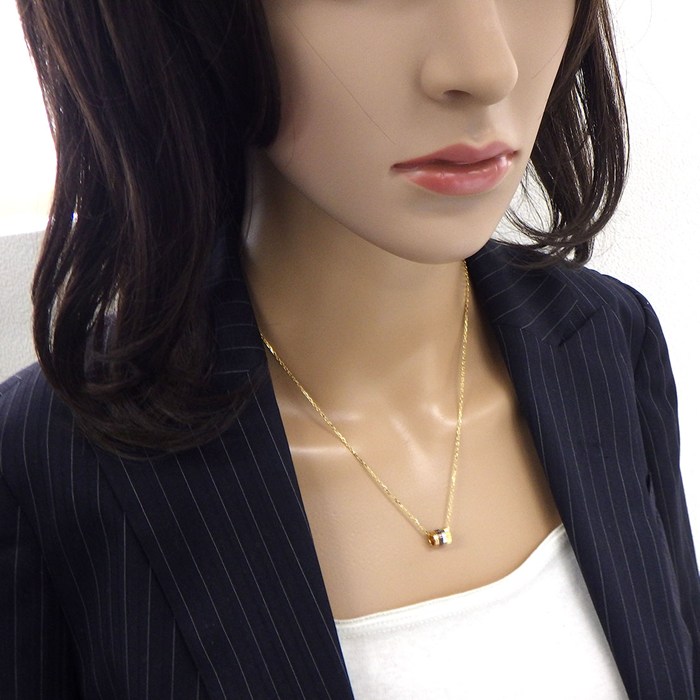 ブシュロン BOUCHERON ネックレス キャトル クラシック スモール JPN00547 スリーカラー ダイヤモンド 0.01ct K18PG K18WG K18YG ブラウン PVD 【箱・保付き】 【中古】