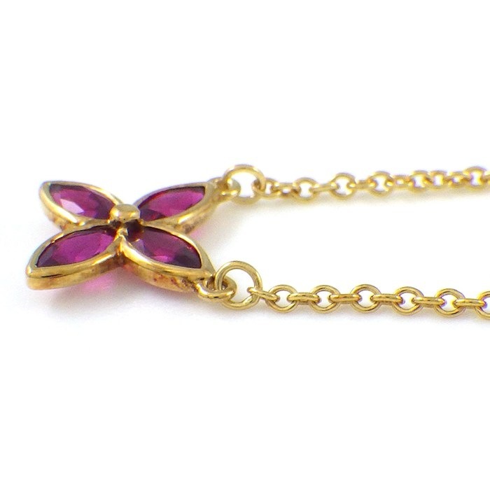 ティファニー Tiffany & Co. ネックレス ビクトリア ヴィクトリア 4ポイント マーキスカット ルビー K18YG 【中古】