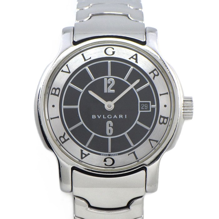 ブルガリ BVLGARI 腕時計 ソロテンポ ST29S/ST29BSSD デイト ブラック文字盤 SS クオーツアナログ 【箱・保付き】 【中古】