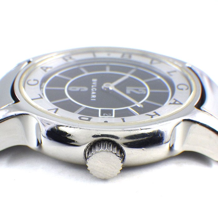 ブルガリ BVLGARI 腕時計 ソロテンポ ST29S/ST29BSSD デイト ブラック文字盤 SS クオーツアナログ 【箱・保付き】 【中古】