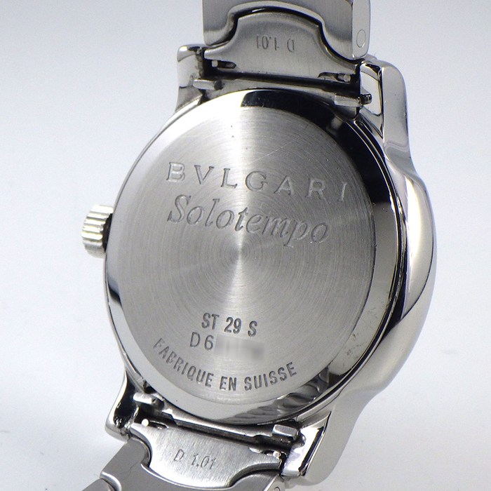 ブルガリ BVLGARI 腕時計 ソロテンポ ST29S/ST29BSSD デイト ブラック文字盤 SS クオーツアナログ 【箱・保付き】 【中古】