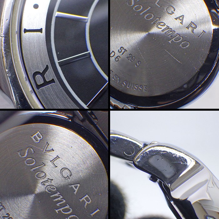 ブルガリ BVLGARI 腕時計 ソロテンポ ST29S/ST29BSSD デイト ブラック文字盤 SS クオーツアナログ 【箱・保付き】 【中古】