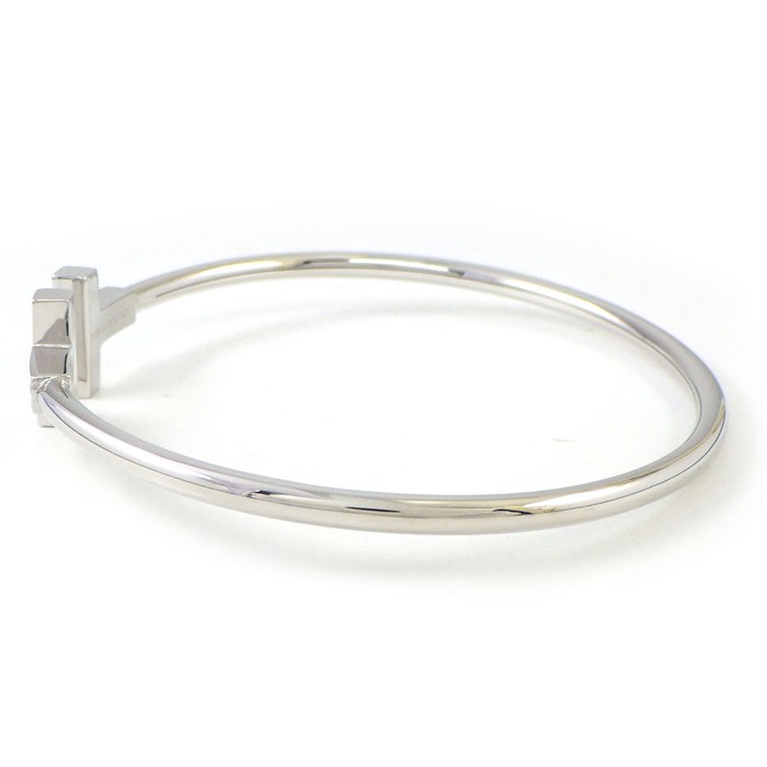 ティファニー Tiffany & Co. バングル Tワイヤー ミディアム 60010748 ダイヤモンド 計0.24ct K18WG / #M 【中古】