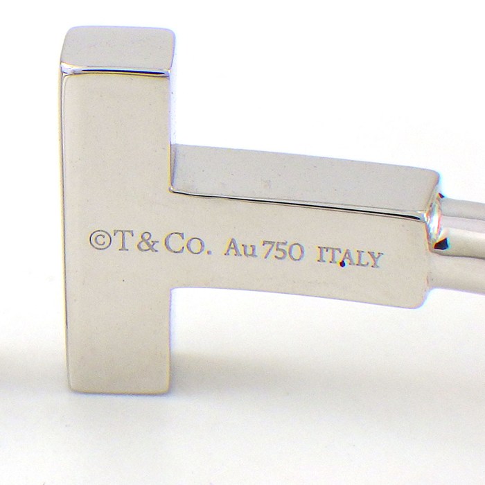 ティファニー Tiffany & Co. バングル Tワイヤー ミディアム 60010748 ダイヤモンド 計0.24ct K18WG / #M 【中古】