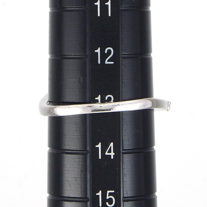 【ダイヤモンド】 リング ウェーブ ハーフサークル ラウンドブリリアントカット ダイヤモンド 計0.3ct K18WG 13号 【中古】