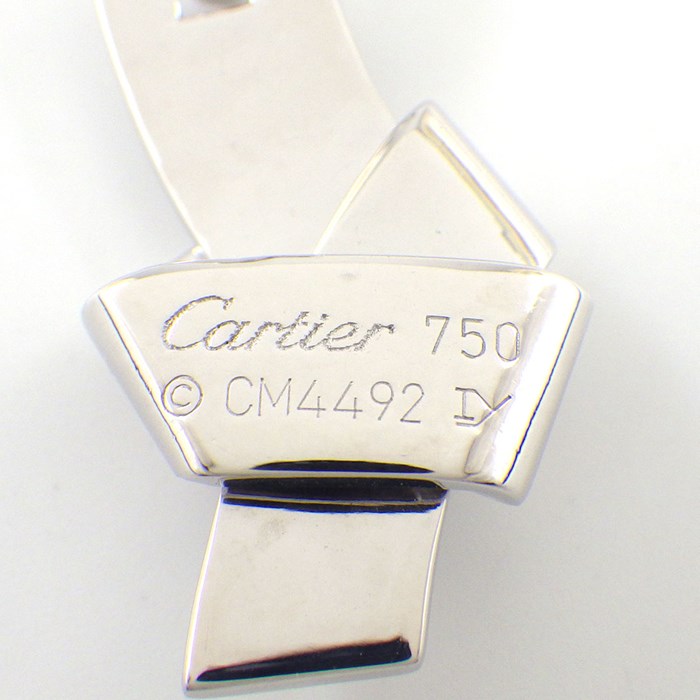 カルティエ Cartier チャーム ペンダントトップ ノット リボン 1ポイント ダイヤモンド K18WG 【中古】